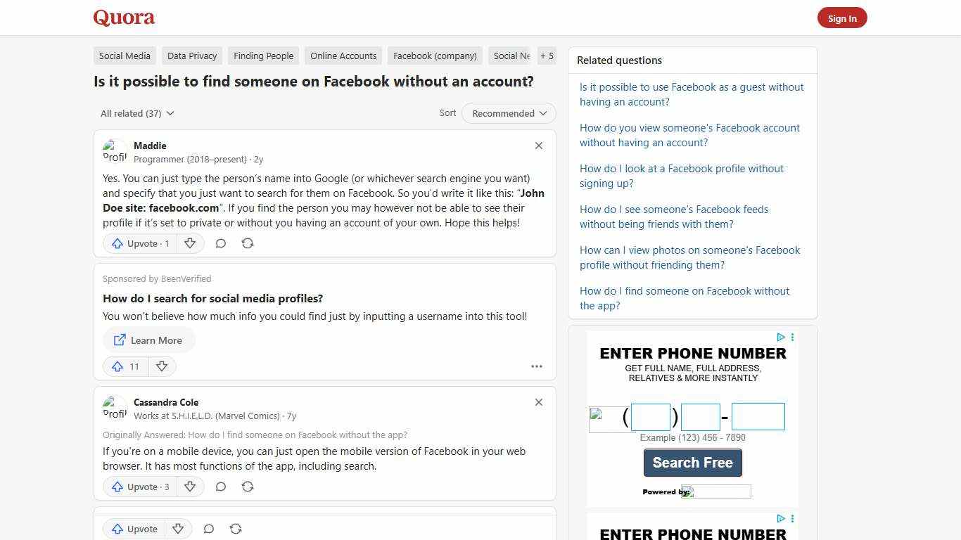 Is it possible to find someone on Facebook without an account? - Quora